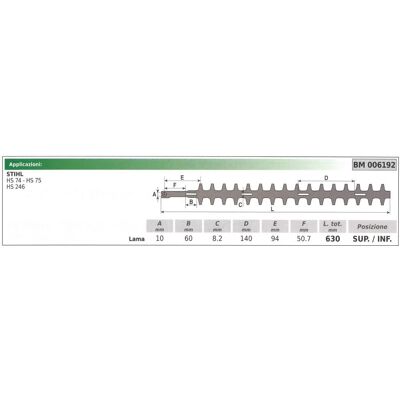 NEWGARDEN Cuchilla Superior / Inferior Para Cortasetos Stihl Hs 74 75 246 006192 NEWGARDEN Cuchilla Superior / Inferior Para Cortasetos Stihl Hs 74 75 246 006192