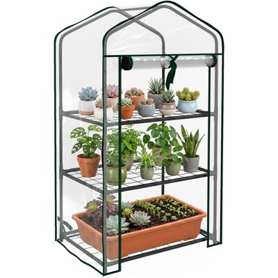 JHY DESIGN Estantería De Jardín De 3 Niveles, 59 Cm De Largo X 39 Cm De Ancho X 127 Cm De Alto, Metal Con Recubrimiento En Polvo, Verde Transparente. JHY DESIGN Estantería De Jardín De 3 Niveles, 59 Cm De Largo X 39 Cm De Ancho X 127 Cm De Alto, Metal Con Recubrimiento En Polvo, Verde Transparente.