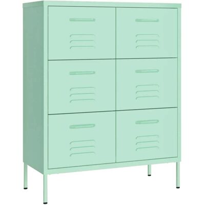 HELLOSHOP26 Cómoda Moderna De Almacenamiento 80 X 35 X 101 Cm Con 6 Cajones Guías De Acero Menta 020046840 HELLOSHOP26 Cómoda Moderna De Almacenamiento 80 X 35 X 101 Cm Con 6 Cajones Guías De Acero Menta 020046840