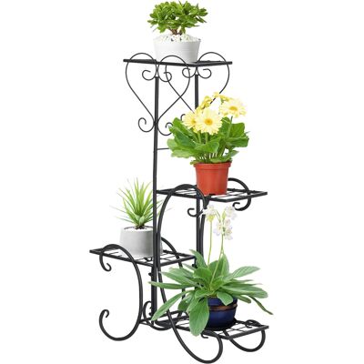 TORMATOR Soporte Metálico Para Plantas, Estante De 4 Niveles, Escalera Para Plantas, Soporte Para Plantas Para Uso Interior Y Exterior, Jardín, Balcón, Negro, 45 X 24,5 X 80 Cm TORMATOR Soporte Metálico Para Plantas, Estante De 4 Niveles, Escalera Para Plantas, Soporte Para Plantas Para Uso Interior Y Exterior, Jardín, Balcón, Negro, 45 X 24,5 X 80 Cm