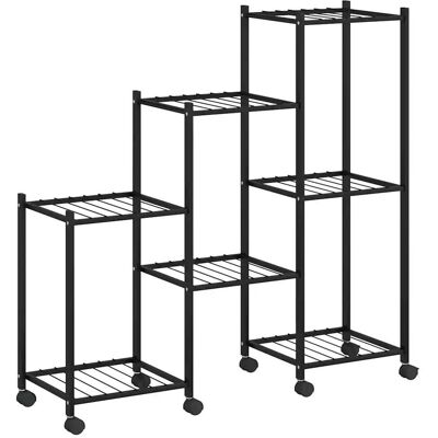 HELLOSHOP26 Macetero Moderno Con Ruedas 83 X 25 X 83 Cm Espacioso Diseño Flexible Hierro Negro 020047096 HELLOSHOP26 Macetero Moderno Con Ruedas 83 X 25 X 83 Cm Espacioso Diseño Flexible Hierro Negro 020047096