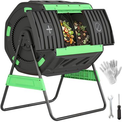 JHY DESIGN Compostador De Doble Compartimento De 200 Litros Fabricado En Polipropileno Y Metal. JHY DESIGN Compostador De Doble Compartimento De 200 Litros Fabricado En Polipropileno Y Metal.