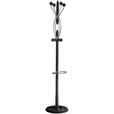 Herdasa - Perchero Mod. 425 Con Paragüero Herrajes Cromo Satinado Lacado Negro, 184 Cm(alto)37 Cm(ancho)37 Cm(largo) Herdasa - Perchero Mod. 425 Con Paragüero Herrajes Cromo Satinado Lacado Negro, 184 Cm(alto)37 Cm(ancho)37 Cm(largo)