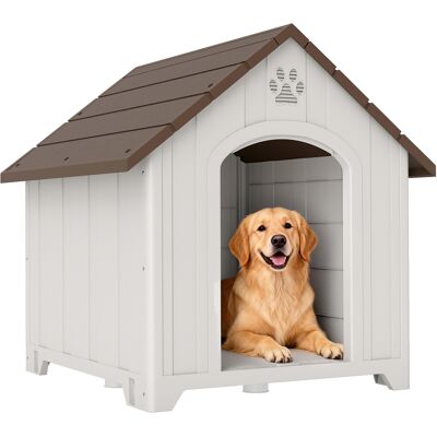 JHY DESIGN Cuccia Per Cani Da Esterno, In Polipropilene Impermeabile, Ventilata, Con Pavimento Rialzato, Colore Grigio Chiaro. JHY DESIGN Cuccia Per Cani Da Esterno, In Polipropilene Impermeabile, Ventilata, Con Pavimento Rialzato, Colore Grigio Chiaro.