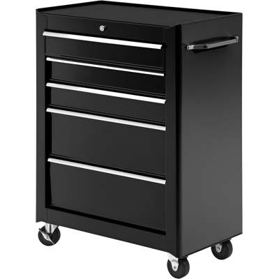JHY DESIGN Carro De Herramientas Con Ruedas, Carro De Taller De Acero Con 5 Cajones Con Cerradura Y 2 Llaves, 61,5 X 33 X 82,5 Cm, Negro. JHY DESIGN Carro De Herramientas Con Ruedas, Carro De Taller De Acero Con 5 Cajones Con Cerradura Y 2 Llaves, 61,5 X 33 X 82,5 Cm, Negro.