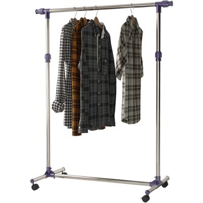 JHY DESIGN Perchero De Acero Inoxidable Con 4 Ruedas, Altura Y Longitud Regulables, 95 X 45 X 170 Cm. JHY DESIGN Perchero De Acero Inoxidable Con 4 Ruedas, Altura Y Longitud Regulables, 95 X 45 X 170 Cm.
