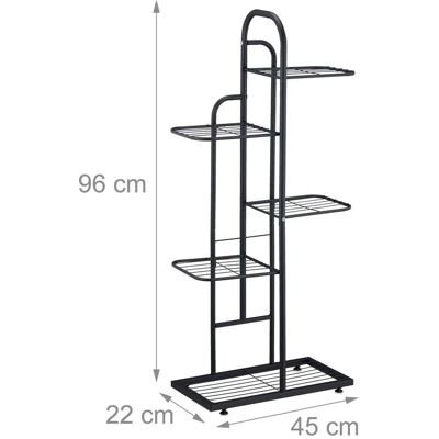 HELLOSHOP26 Estantería Para Plantas Moderna Escalera Diseño Terraza 85 X 30 X 25 Cm De Metal Negro 130014882 HELLOSHOP26 Estantería Para Plantas Moderna Escalera Diseño Terraza 85 X 30 X 25 Cm De Metal Negro 130014882