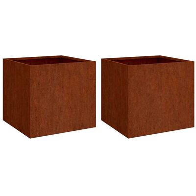 Jardineras 2 Unidades Acero Corten 42x40x39 Cm Vidaxl Jardineras 2 Unidades Acero Corten 42x40x39 Cm Vidaxl