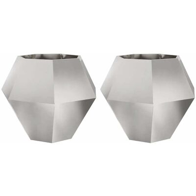 HELLOSHOP26 Set De 2 Jardineras Rectangulares De Exterior Para Jardín Balcón 100 X 100 X 80 Cm De Acero Inoxidable Plata 020053099 HELLOSHOP26 Set De 2 Jardineras Rectangulares De Exterior Para Jardín Balcón 100 X 100 X 80 Cm De Acero Inoxidable Plata 020053099