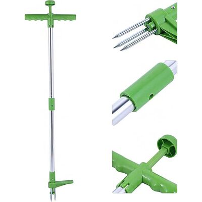 LLING Desmalezadora Vertical Giratoria Telescópica Con Mango De Acero Y 3 Garras, Manual Para Jardín. LLING Desmalezadora Vertical Giratoria Telescópica Con Mango De Acero Y 3 Garras, Manual Para Jardín.