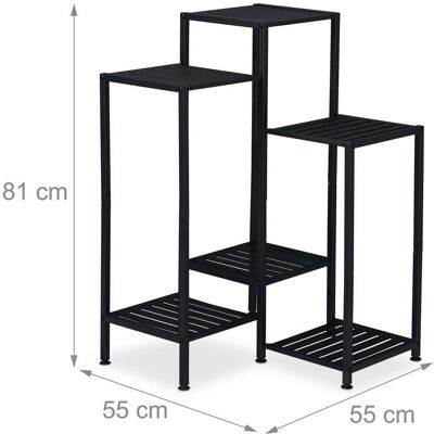 HELLOSHOP26 Estantería Para Plantas Decorativa Veranda Jardín 81 X 55 X 55 Cm Con 6 Niveles Espaciosos De Acero Negro 130016751 HELLOSHOP26 Estantería Para Plantas Decorativa Veranda Jardín 81 X 55 X 55 Cm Con 6 Niveles Espaciosos De Acero Negro 130016751