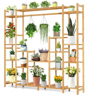 Costway - Soporte De Plantas De Bambú, 2 En 1 Estante Colgante Con 9 Niveles, Altura Ajustable, Organizador De Almacenamiento Para Interiores Y Exteriores, Balcón Y Jardín, 167 X 30 X 166 Cm Costway - Soporte De Plantas De Bambú, 2 En 1 Estante Colgante Con 9 Niveles, Altura Ajustable, Organizador De Almacenamiento Para Interiores Y Exteriores, Balcón Y Jardín, 167 X 30 X 166 Cm