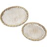 FIJALO Set 2 bandejas madera/rattan redda 35x35x4 cms. Sistema anclaje: no esencial para todos los hogares