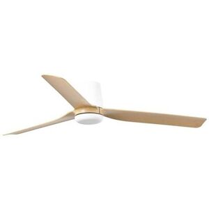 FARO BARCELONA Punt Tub M Ventilador Sin Luz Blanco/madera Clara FARO BARCELONA Punt Tub M Ventilador Sin Luz Blanco/madera Clara