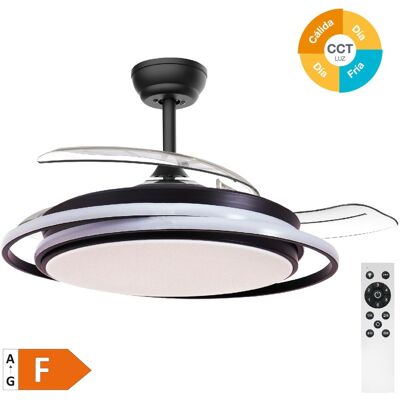 GSC Ventilador Techo Bauala Con Luz Cct Regulable Y Mando Ø107 Dc Negro GSC Ventilador Techo Bauala Con Luz Cct Regulable Y Mando Ø107 Dc Negro