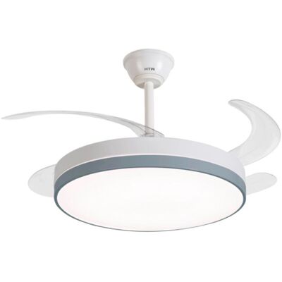 Ventilador De Techo Htw 63w Con Aspas Retráctiles Y Moderno Diseño Decorativo, Blanco Ventilador De Techo Htw 63w Con Aspas Retráctiles Y Moderno Diseño Decorativo, Blanco
