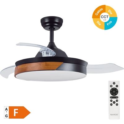 GSC Ventilador Techo Likasi Con Luz Cct Regulable Y Mando Ø107 3 Aspas Retráctiles Dc Negro GSC Ventilador Techo Likasi Con Luz Cct Regulable Y Mando Ø107 3 Aspas Retráctiles Dc Negro