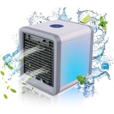 OEM Mini Aire Acondicionado Portátil Recargable Por Usb - Ventilador Usb Con Depósito De Agua - Led De 7 Colores, Enfriador De Aire - Aire Acondicionado Móvil - Deshumidificador De Aire - No Requiere Sali OEM Mini Aire Acondicionado Portátil Recargable Por Usb - Ventilador Usb Con Depósito De Agua - Led De 7 Colores, Enfriador De Aire - Aire Acondicionado Móvil - Deshumidificador De Aire - No Requiere Sali