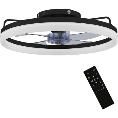 OEM Ventilador De Techo Con Luz Led 40 W Motor Dc Reversible Mando A Distancia 6 Velocidades 3 Colores Temporizador Negro OEM Ventilador De Techo Con Luz Led 40 W Motor Dc Reversible Mando A Distancia 6 Velocidades 3 Colores Temporizador Negro