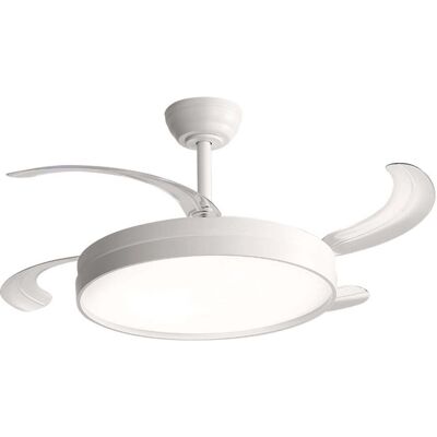 F-BRIGHT Ventilador De Techo Led Blanco Con Aspas Plegables Y Mando A Distancia F-BRIGHT Ventilador De Techo Led Blanco Con Aspas Plegables Y Mando A Distancia