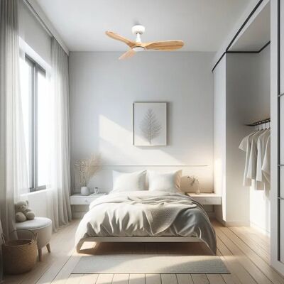 VENTYLY Rowind Ventilador Blanco/roble Sin Luz Ø90 VENTYLY Rowind Ventilador Blanco/roble Sin Luz Ø90