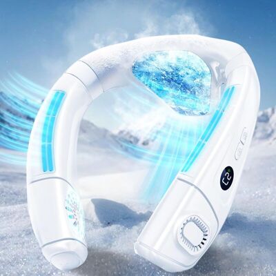 OEM Ventilador De Cuello Portátil Con Placa De Enfriamiento De Cubitos De Hielo Grandes, Ventilador Silencioso, Aire Acondicionado De Cuello Portátil, Batería Recargable De 6000 Mah, Salida De Aire Traser OEM Ventilador De Cuello Portátil Con Placa De Enfriamiento De Cubitos De Hielo Grandes, Ventilador Silencioso, Aire Acondicionado De Cuello Portátil, Batería Recargable De 6000 Mah, Salida De Aire Traser