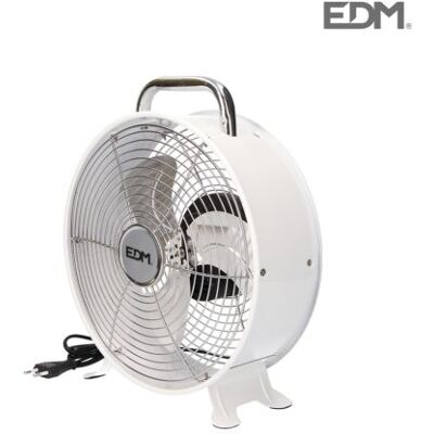 EDM Ventilador Sobremesa Vintage 30w 20cm Blanco 33928 Elektro EDM Ventilador Sobremesa Vintage 30w 20cm Blanco 33928 Elektro