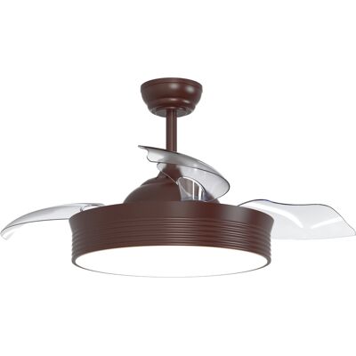 SULION Ventilador De Techo Retráctil Con Luz Led Marrón SULION Ventilador De Techo Retráctil Con Luz Led Marrón