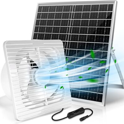 Coocheer - Extractor De Aire Con Energía Solar, Panel Solar De 22 W Con Ventilador Sin Escobillas De 8 Pulgadas Para Ventilación De Cobertizos, Ventiladores Solares Para Gallineros Al Aire Libre Con Efecto Refre Coocheer - Extractor De Aire Con Energía Solar, Panel Solar De 22 W Con Ventilador Sin Escobillas De 8 Pulgadas Para Ventilación De Cobertizos, Ventiladores Solares Para Gallineros Al Aire Libre Con Efecto Refre