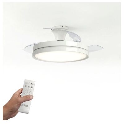 Hjm Vt147 Ventilador De Techo Con Luz, Motor Dc Silencioso, 106 Cm, Aspas Retráctiles, Blanco Hjm Vt147 Ventilador De Techo Con Luz, Motor Dc Silencioso, 106 Cm, Aspas Retráctiles, Blanco