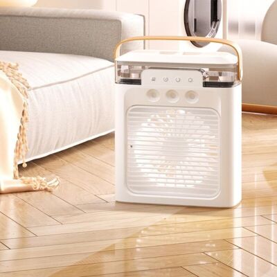 OEM Ventilador Portátil Con Aire Acondicionado, Enfriador De Aire, Nebulizador De 3 Velocidades Y Depósito Para Cubitos De Hielo Aire Acondicionado Doméstico Silencioso OEM Ventilador Portátil Con Aire Acondicionado, Enfriador De Aire, Nebulizador De 3 Velocidades Y Depósito Para Cubitos De Hielo Aire Acondicionado Doméstico Silencioso