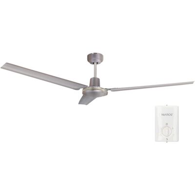 EDM Ventilador De Techo Saltok Con Mando De Pared Ø142 Y 3 Aspas En Níquel EDM Ventilador De Techo Saltok Con Mando De Pared Ø142 Y 3 Aspas En Níquel
