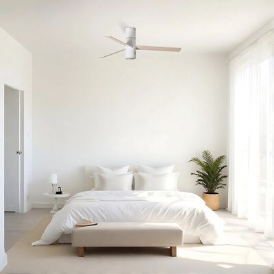 Ventyly HYBRID - blanco / madera Fresno - ventilador de techo con purificador de aire Ventyly HYBRID - blanco / madera Fresno - ventilador de techo con purificador de aire