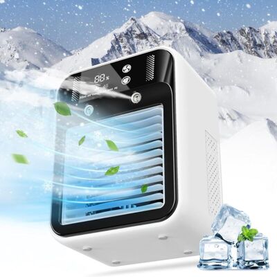 OEM Aire Acondicionado Portátil, Mini Ventilador Recargable, Enfriador De Aire Evaporativo De 2 Velocidades, Pantalla Digital, Ventilador Portátil Para Dormitorio, Oficina, Camping -crezuo OEM Aire Acondicionado Portátil, Mini Ventilador Recargable, Enfriador De Aire Evaporativo De 2 Velocidades, Pantalla Digital, Ventilador Portátil Para Dormitorio, Oficina, Camping -crezuo