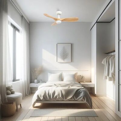 VENTYLY Rowind Ventilador Blanco/roble Con Luz Ø90 VENTYLY Rowind Ventilador Blanco/roble Con Luz Ø90