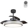 WONDERLAMP Ventilador LED con aspas plegables Garin Negro CCT (35W)