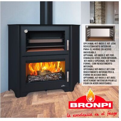 Estufa de leña con horno Bronpi Murano-R Estufa de leña con horno Bronpi Murano-R