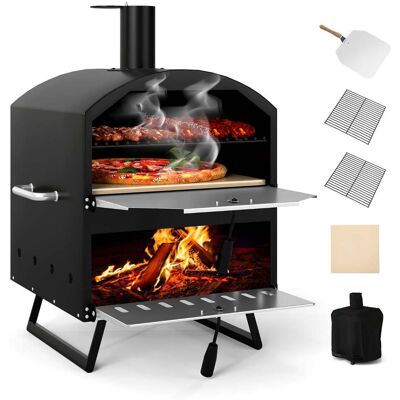 HELLOSHOP26 Horno De Pizza Grande Para Exterior 61 X 53 X 83 Cm Doble Capa Cocción Rápida Metal Negro 200012131 HELLOSHOP26 Horno De Pizza Grande Para Exterior 61 X 53 X 83 Cm Doble Capa Cocción Rápida Metal Negro 200012131