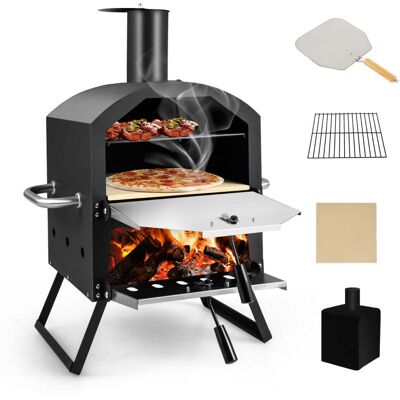 HELLOSHOP26 Horno De Pizza Portátil Para Exterior 54 X 31 X 72 Cm Cocina 2 Pizzas Simultáneamente Accesorios Completos Metal Negro 200021081 HELLOSHOP26 Horno De Pizza Portátil Para Exterior 54 X 31 X 72 Cm Cocina 2 Pizzas Simultáneamente Accesorios Completos Metal Negro 200021081