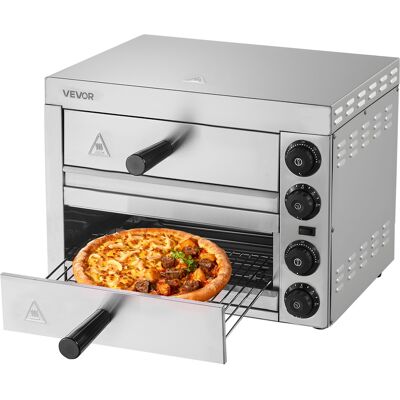 Horno De Pizza Electrico Vevor Para Encimeras, 12 Pulgadas, 1700 W, Con Control De Temperatura Y Temporizador De 0 A 120 Minutos, Tecnología De Horneado Uniforme Y Bandeja Recogemigas De Fácil Horno De Pizza Electrico Vevor Para Encimeras, 12 Pulgadas, 1700 W, Con Control De Temperatura Y Temporizador De 0 A 120 Minutos, Tecnología De Horneado Uniforme Y Bandeja Recogemigas De Fácil