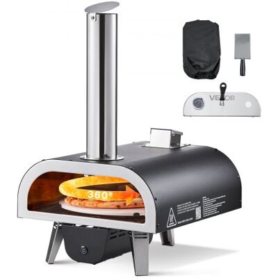 OEM Horno De Pizza Portátil Para Exteriores, Con Termómetro Y Rotación Eléctrica, Para Acampar En El Jardín, Patio, Piedra Para Pizza, Bolsa De Transporte Y Pala, Negro, 685 X 390 X 665 Mm OEM Horno De Pizza Portátil Para Exteriores, Con Termómetro Y Rotación Eléctrica, Para Acampar En El Jardín, Patio, Piedra Para Pizza, Bolsa De Transporte Y Pala, Negro, 685 X 390 X 665 Mm
