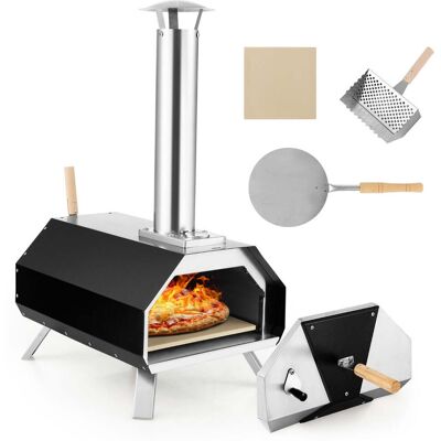 HELLOSHOP26 Horno De Pizza Para Exterior 51 X 38,5 X 83 Cm Cocción Rápida 500 °c Portátil Plegable Acero Inoxidable Negro/plata 200019469 HELLOSHOP26 Horno De Pizza Para Exterior 51 X 38,5 X 83 Cm Cocción Rápida 500 °c Portátil Plegable Acero Inoxidable Negro/plata 200019469