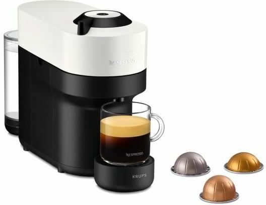 Krups Nespresso yy4889fd Virtuo White Pop Coffee Capsules, cafetera compacta, 4 taza de tamaÒos, espresso, Bluetooth