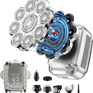 XISRENS Afeitadora Eléctrica 9d Para Hombres Calvos, Afeitadora Desmontable 5 En 1 Con Pantalla Led, Resistente Al Agua Ipx7, Recargable, Para El Hogar Y Los Viajes. XISRENS Afeitadora Eléctrica 9d Para Hombres Calvos, Afeitadora Desmontable 5 En 1 Con Pantalla Led, Resistente Al Agua Ipx7, Recargable, Para El Hogar Y Los Viajes.