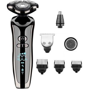 XISRENS Juego De Afeitadora Eléctrica Plateada Para Hombre, Recortadora De Barba Eléctrica 4d, Recortadora De Cabello Para Adultos XISRENS Juego De Afeitadora Eléctrica Plateada Para Hombre, Recortadora De Barba Eléctrica 4d, Recortadora De Cabello Para Adultos