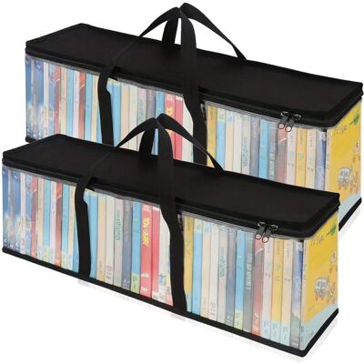 OEM Juego De 2 Bolsas De Almacenamiento Para Dvd, Portátiles, Apilables, Para Cd, Videojuegos, Libros, Resistentes Al Agua, De Pvc Transparente, Para Películas/vídeos/juegos/blu-rays/música (60 X 22 X 15, OEM Juego De 2 Bolsas De Almacenamiento Para Dvd, Portátiles, Apilables, Para Cd, Videojuegos, Libros, Resistentes Al Agua, De Pvc Transparente, Para Películas/vídeos/juegos/blu-rays/música (60 X 22 X 15,