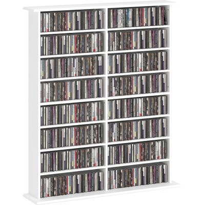 LIIYIELA Mueble De Almacenamiento Para Cd Y Dvd Con 16 Compartimentos Y 12 Estantes Ajustables, Capacidad Máxima De 720 Cd/396 Dvd Y Blu-ray, Color Blanco. LIIYIELA Mueble De Almacenamiento Para Cd Y Dvd Con 16 Compartimentos Y 12 Estantes Ajustables, Capacidad Máxima De 720 Cd/396 Dvd Y Blu-ray, Color Blanco.