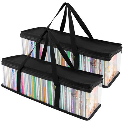 OEM Bolsa De Almacenamiento Para Cd - Pvc Transparente Con Asas - Resistente Al Agua - Para Cd Dvd Juegos Libros - 2 Unidades OEM Bolsa De Almacenamiento Para Cd - Pvc Transparente Con Asas - Resistente Al Agua - Para Cd Dvd Juegos Libros - 2 Unidades