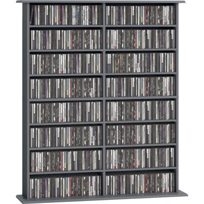 LIIYIELA Mueble De Almacenamiento Para Cd Y Dvd Con 16 Compartimentos Y 12 Estantes Ajustables, Capacidad Máxima De 720 Cd/396 Dvd Y Blu-ray, Color Gris. LIIYIELA Mueble De Almacenamiento Para Cd Y Dvd Con 16 Compartimentos Y 12 Estantes Ajustables, Capacidad Máxima De 720 Cd/396 Dvd Y Blu-ray, Color Gris.