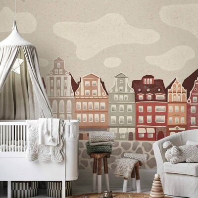 OEM Fotomural - Plaza Solny - Coloridas Casas Ilustradas Contra El Cielo Con Nubes / Fachadas Coloridas - Casas Históricas En Wrocław Contra El Cielo Y Una Calle Empedrada OEM Fotomural - Plaza Solny - Coloridas Casas Ilustradas Contra El Cielo Con Nubes / Fachadas Coloridas - Casas Históricas En Wrocław Contra El Cielo Y Una Calle Empedrada